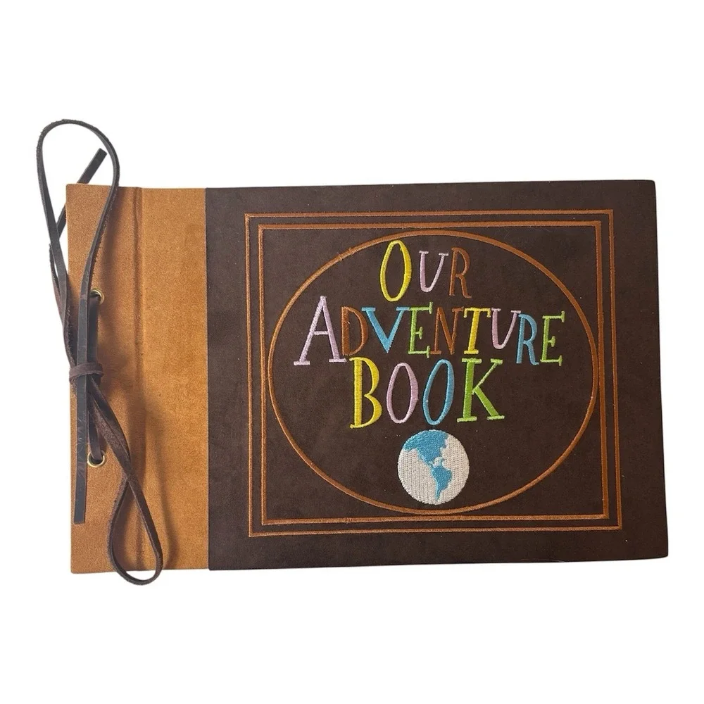 Our‎ Adventure Book Suede Cover Embroidered Scrapbook Travel Photos